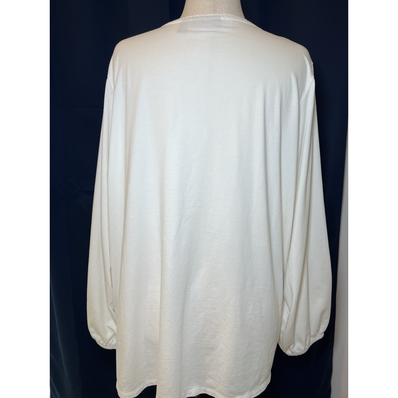 Susan Graver (3x) Tunic-Floral-Peasant-Layered-Boho Chic-Festival-White L/S Euc — image 5 of 8